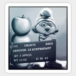 Grouchy Smurf Mugshot Sticker